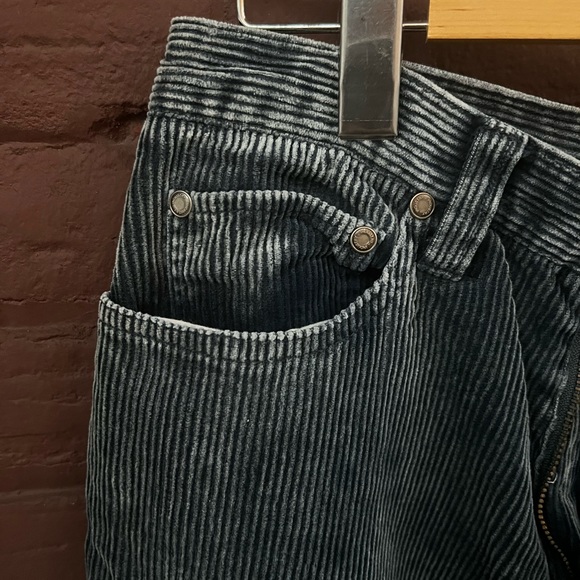 Blue corduroy vintage wide leg pants - Picture 4 of 5